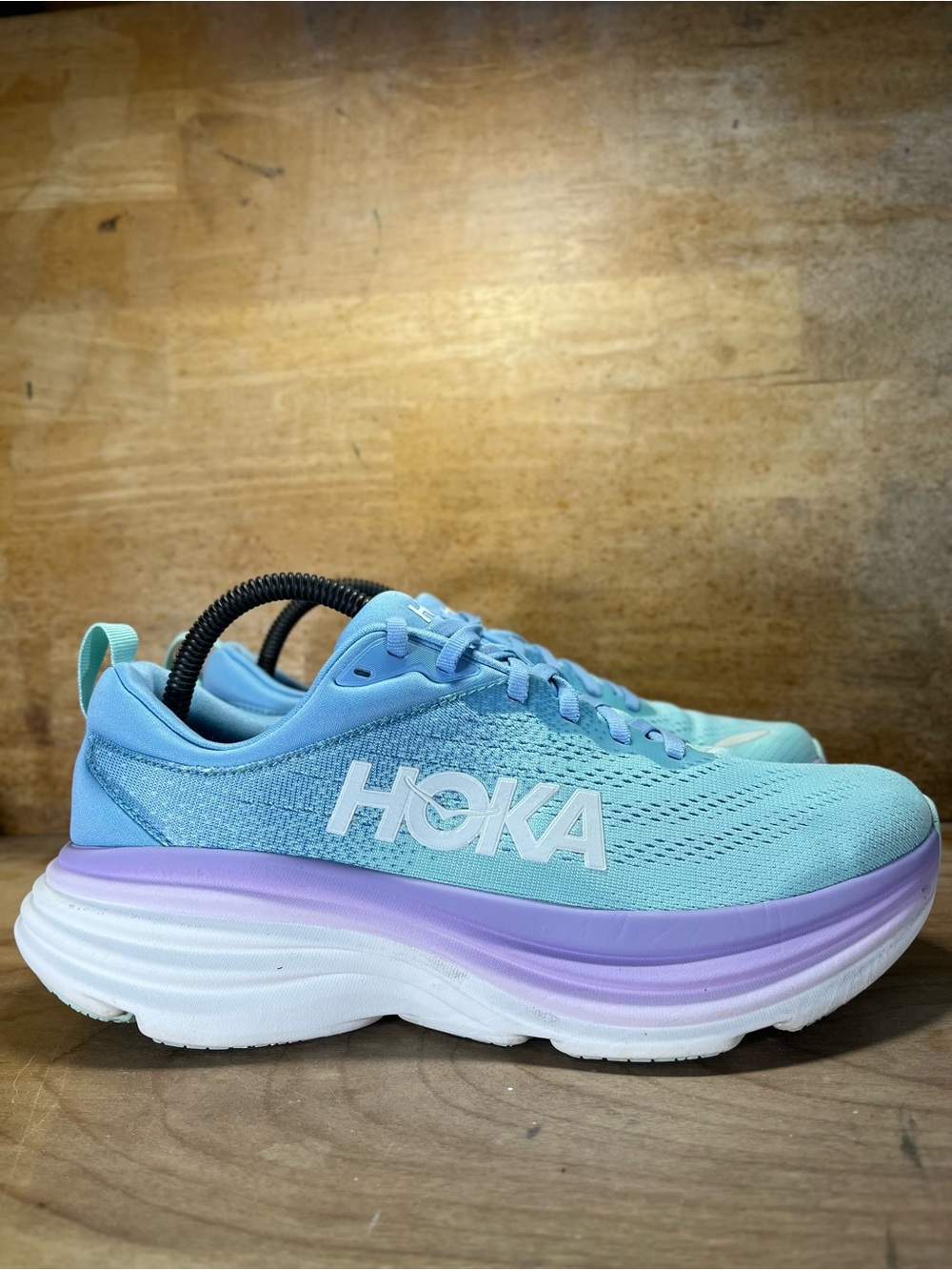 Hoka One One Bondi 8 Womens Size 9 Running Shoes Sneakers Blue Purple